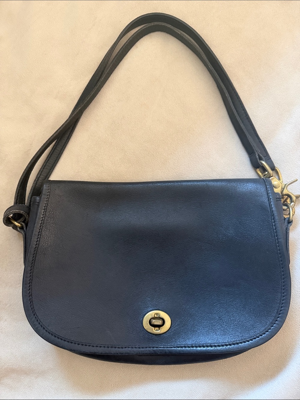 Classic Leather Shoulder or Crossbody Bag in Black